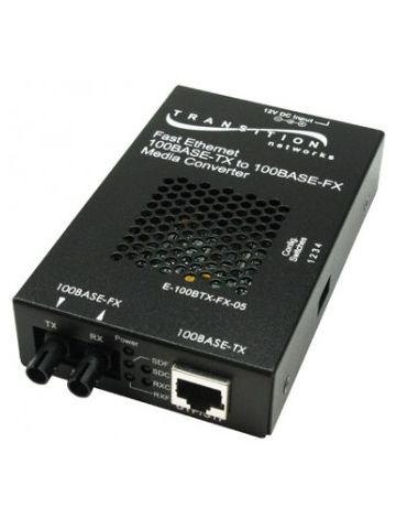 Transition Networks E-100BTX-FX-05 network media converter 100 Mbit/s 1300 nm Black