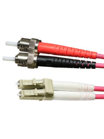 Cablenet 3m OM4 50/125 LC-ST Duplex Erika Violet LSOH Fibre Patch Lead