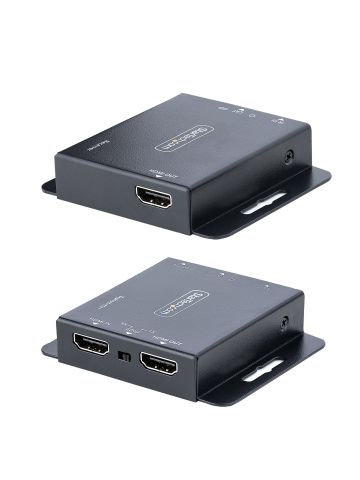 StarTech.com 4K HDMI Extender over CAT6/CAT5 Ethernet Cable, 4K 30Hz or 1080p 60Hz Video Extender, HDMI over Ethernet Cable, HDMI Transmitter and Receiver Kit, IR Remote Control