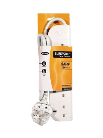 Belkin E-Series 4 Socket, 1-Metre SurgeStrip White 4 AC outlet(s) 230 V 1 m