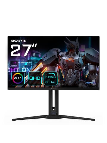 GIGABYTE AORUS FO27Q3 27” OLED Gaming Monitor - 2560 x 1440(QHD), 360Hz, 0.03ms, KVM, 250 cd/m2, FreeSync Premium Pro, DisplayHDR True Black 400, HDMI 2.1