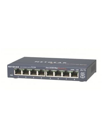 Netgear FS108 Unmanaged L2 Fast Ethernet (10/100) Blue