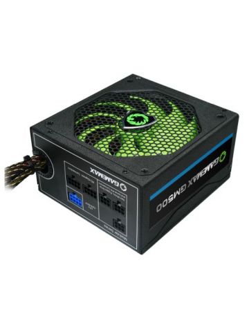 GAMEMAX 500W GM500 PSU Semi-Modular 14cm Fan 80+ Bronze Black Mesh Cables Power Lead Not Included