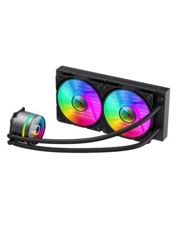 GAMEMAX Iceburg 240mm ARGB Liquid CPU Cooler, 12cm ARGB PWM Fans, Infinity Mirror RGB Rotatable Pump Head