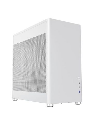 GAMEMAX Meshbox Full White Gaming Case, ATX, Mesh Panels, Modular Design, Vertical Airflow Design, No Fans inc., USB-C