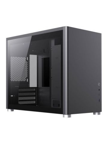 GAMEMAX Spark Black Gaming Cube Case w/ 2x Glass Windows, Micro ATX, Vertical Airflow, No Fans inc., USB-C, 400mm GPU Support