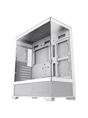 GAMEMAX Vista ATX Gaming Case w/ Glass Side & Front, Mesh Panelling, No Fans inc., ARGB PWM Fan Hub, White