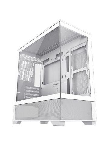 GAMEMAX Vista Micro ATX Gaming Case w/ Glass Side & Front, Mesh Panelling, No Fans inc., ARGB PWM Fan Hub, White