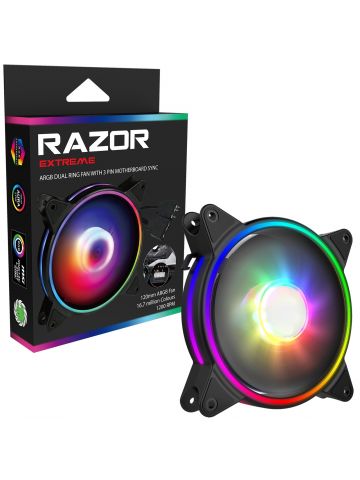 GAMEMAX Razor Extreme 120mm 1200RPM PWM Addressable RGB LED Fan