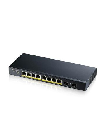 Zyxel GS1900-10HP v2 8-port GbE L2 PoE Smart Switch + 2 SFP slots 802.3at desktop fanless 70 Watt