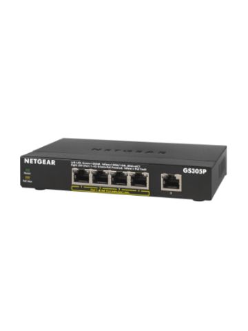 Netgear GS305P-200PES Unmanaged Gigabit Ethernet Power over Ethernet (PoE) Black