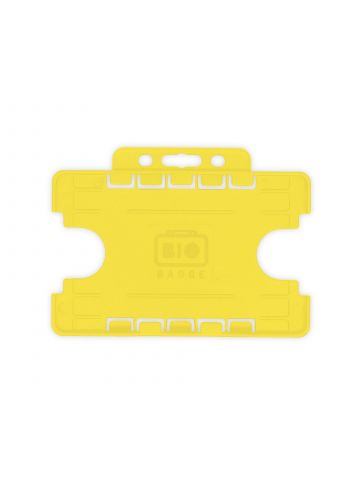 BioBadge Yellow Dual-Sided Holders Landscape - Pack of 100