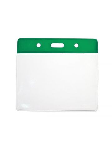 Digital ID Vinyl Badge Green Top Card Holder 91 x 65 mm Landscape - Pack of 100