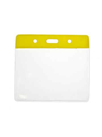 Digital ID Vinyl Badge Yellow Top Card Holder 91 x 65 mm Landscape - Pack of 100