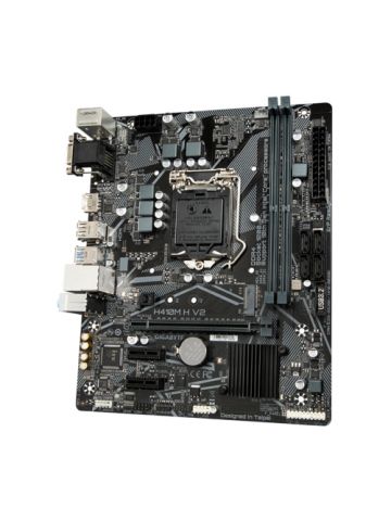 Gigabyte H410M H V2 Motherboard - Supports Intel Core 10th CPUs, up to 2933MHz DDR4 (OC), 1xPCIe 3.0 M.2, GbE LAN, USB 3.2 Gen 1