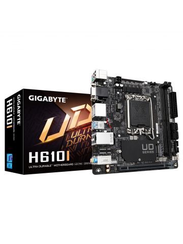 Gigabyte H610I Motherboard - Supports Intel Core 14th CPUs, 4+1+1 Hybrid Digital VRM, up to 5600MHz DDR5, 1xPCIe 3.0 M.2, GbE LAN, USB 3.2 Gen 1