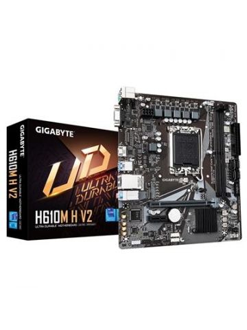 Gigabyte H610M H V2 Motherboard - Supports Intel Core 14th CPUs, 4+1+1 Hybrid Digital VRM, up to 5600MHz DDR5, 1xPCIe 3.0 M.2, GbE LAN, USB 3.2 Gen 1