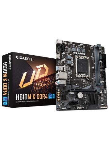 Gigabyte H610M K DDR4 Motherboard - Supports Intel Core 14th Gen CPUs, up to 3200MHz DDR4, 1xPCIe 3.0 M.2, GbE LAN, USB 3.2 Gen 1