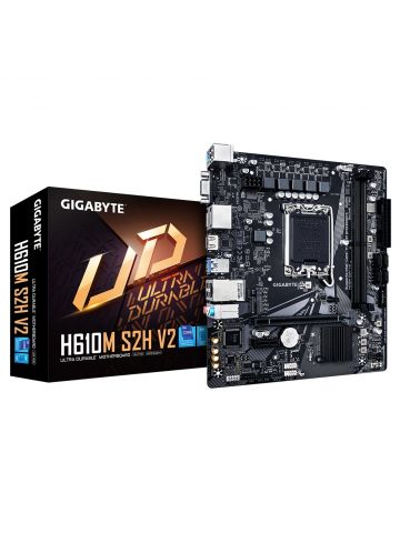 Gigabyte H610M S2H V2 Motherboard - Supports Intel Core 14th CPUs, 4+1+1 Hybrid Phases Digital VRM, up to 5600MHz DDR5, 1xPCIe 3.0 M.2, GbE LAN, USB 3.2 Gen 1