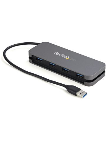 StarTech.com 4 Port USB 3.0 Hub - USB-A to 4x USB-A - SuperSpeed 5Gbps Portable USB 3.1 Gen 1 Type-A Hub - USB Bus Powered - Laptop/Desktop USB Hub with Long Cable 28cm & Cable Management~4 Port USB 3.0 Hub - USB-A to 4x USB-A - SuperSpeed 5Gbps Portable