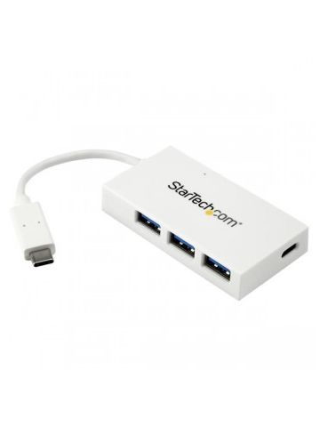 StarTech.com 4-Port USB-C Hub - USB-C to 1x USB-C and 3x USB-A - USB 3.0 Hub - White