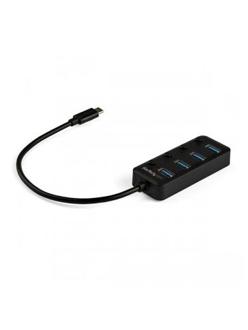 StarTech.com 4-Port USB-C Hub - 4x USB-A with Individual On/Off Switches