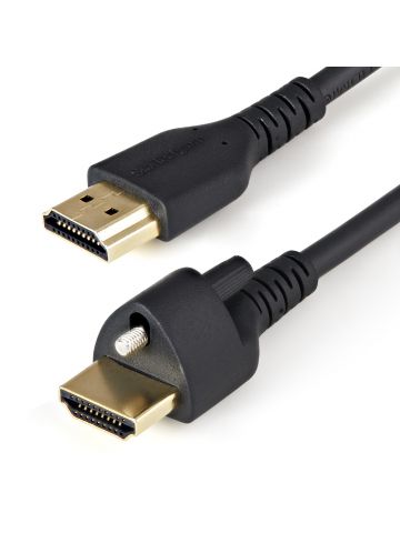 StarTech.com 3ft (1m) HDMI Cable with Locking Screw - 4K 60Hz HDR - High Speed HDMI 2.0 Monitor Cable with Locking Screw Connector for Secure Connection - HDMI Cable with Ethernet - M/M