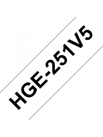 Brother HGE-251V5 DirectLabel black on white Laminat 12mm x 8m Pack=5 for P-Touch RL 700 S/ 9500 PC/ 9700 PC/ 9800 PCN