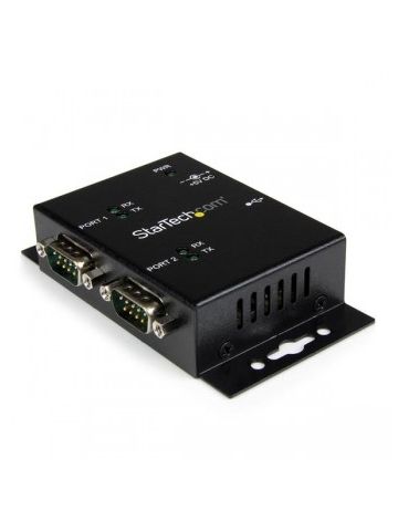 StarTech.com 2 Port Industrial Wall Mountable USB to Serial Adapter Hub with DIN Rail Clips