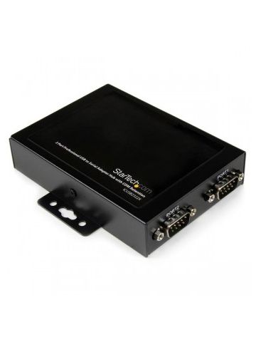 StarTech.com 2 Port Wall Mountable USB to Serial Adapter Hub with COM Retention