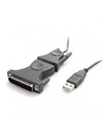 StarTech.com USB to RS232 DB9/DB25 Serial Adapter Cable - M/M