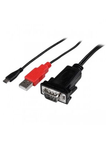 StarTech.com Micro USB to RS232 DB9 Serial Adapter Cable for Android with USB Charging - M/M