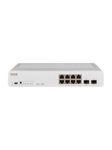 Ruckus ICX 7150-C08P - Compact - switch - managed - 8 x 10/100/1000 (PoE+) + 2 x SFP (mini-GBIC) (uplink) - desktop - PoE+ (62 W)