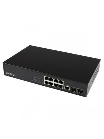StarTech.com 10 Port L2 Managed Gigabit Ethernet Switch with 2 Open SFP Slots - Rack Mountable