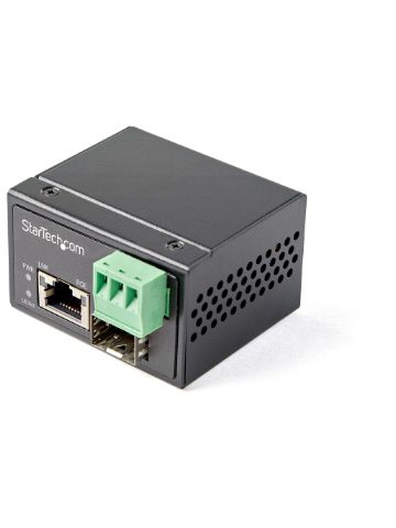 StarTech.com PoE+ Industrial Fiber to Ethernet Media Converter 30W - SFP to RJ45 - Singlemode/Multim