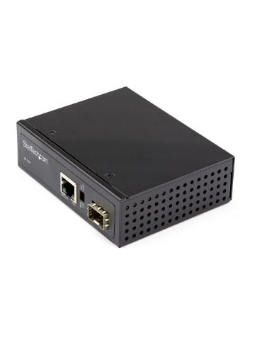 StarTech.com PoE+ Industrial Fiber to Ethernet Media Converter 60W - SFP to RJ45 - Singlemode/Multim