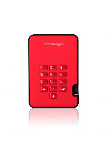 iStorage diskAshur2 256-bit 1TB USB 3.1 secure encrypted hard drive - Red IS-DA2-256-1000-R