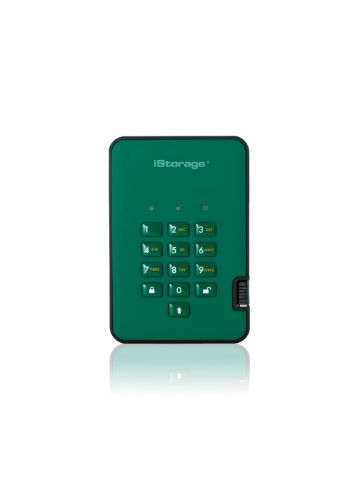 iStorage diskAshur2 256-bit 500GB USB 3.1 secure encrypted hard drive - Green IS-DA2-256-500-GN