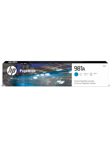 HP J3M68A/981A Ink cartridge cyan, 6K pages ISO/IEC 19798 70ml for HP PageWide E 58650/556