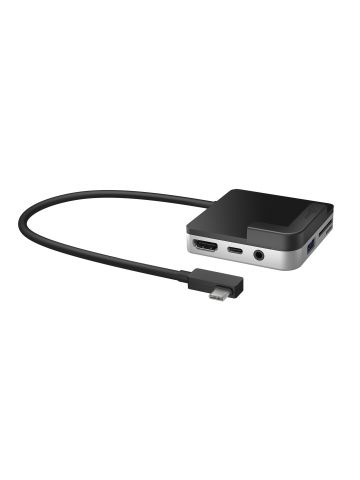 j5create JCD612 USB-C™ to 4K 60 Hz HDMI™ Travel Dock for iPad Pro®, includes 1x HDMI port and 2x USB ports, Black and Silver