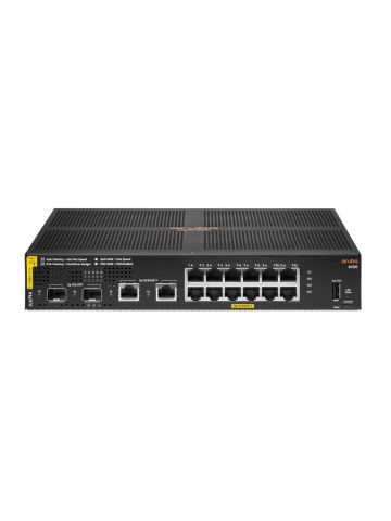 HPE HPE Aruba 6100 12G Class4 PoE 2G/2SFP+ 139W Switch - Switch - Managed - 12 x 10/100/1000 (PoE+) + 2 x 1 Gigabit / 10 Gigabit SFP+ + 2 x 1000Base-T - rack-mountable - PoE+ (139 W)