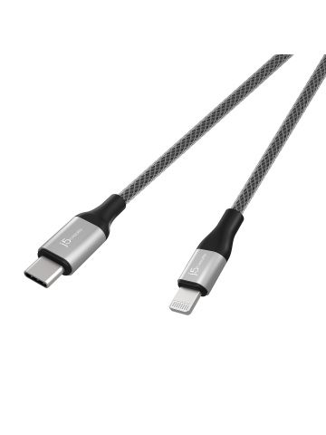 j5create JLC15 lightning cable 1.2 m Black, Grey