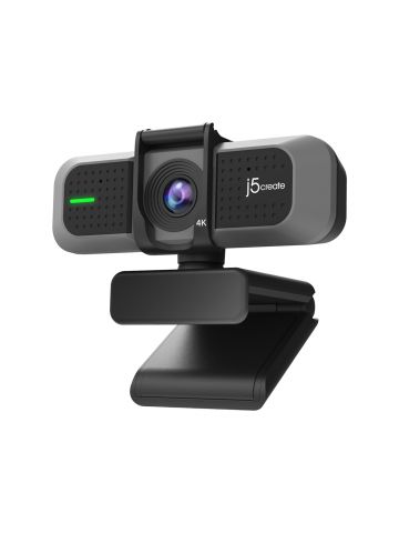 j5create JVU430 USB 4K Ultra HD Webcam, 3840 x 2160 Video Capture Resolution, Black and Silver