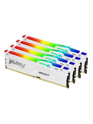 Kingston Technology FURY Beast 128GB 5200MT/s DDR5 CL40 DIMM (Kit of 4) White RGB XMP