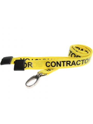 Digital ID 15mm Recycled Yellow Contractor Lanyards with Metal Lobster Clip (Pack of 100)