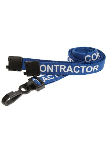 Digital ID 15mm Recycled Blue Contractor Lanyards with Plastic J Clip (Pack of 100)