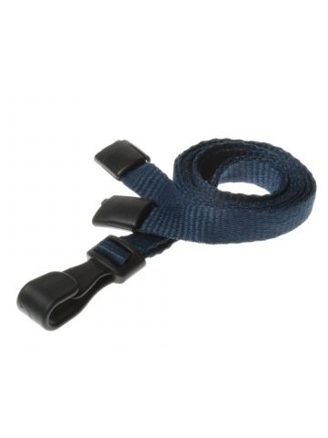 Digital ID 10mm Recycled Plain Dark Blue Lanyards with Plastic J Clip (Pack of 100)