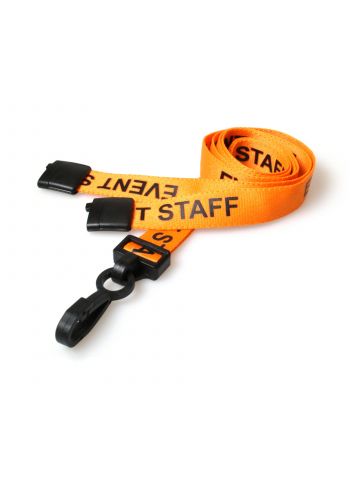 Digital ID 15mm Recycled Orange Event Staff Lanyards with Plastic J Clip (Pack of 100)