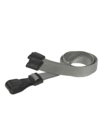 Digital ID 10mm Recycled Plain Grey Lanyards with Plastic J Clip (Pack of 100)