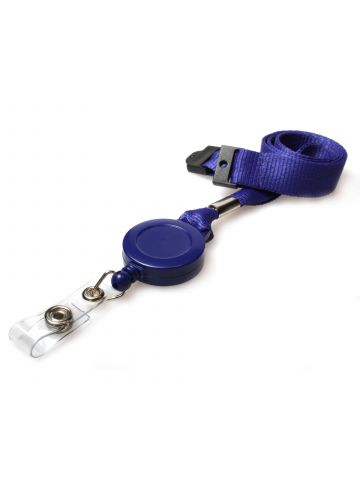 Digital ID 15mm Recycled Plain Navy Blue Lanyards with Card Reels (Pack of 50)